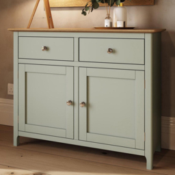FWStyle Taberno 2 Door 2 Drawer Sage Green and Oak Sideboard