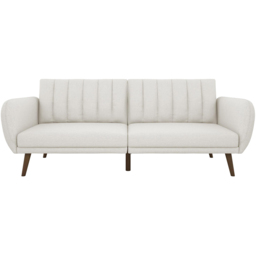 Novogratz Brittany Linen 3 Seater Light Grey Sofa Bed with Wooden Legs - thumbnail 3