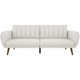 Novogratz Brittany Linen 3 Seater Light Grey Sofa Bed with Wooden Legs - thumbnail 4