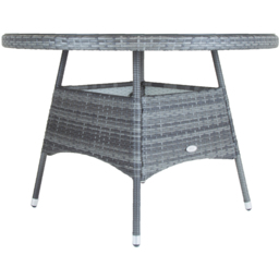 Charles Bentley Rattan 4 Seater Dining Table Grey - thumbnail 4