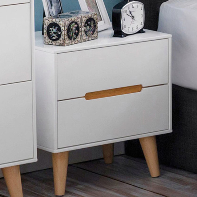 Julian Bowen Alicia 2 Drawer Matt White Bedside Table - image 1