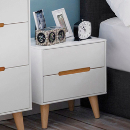 Julian Bowen Alicia 2 Drawer Matt White Bedside Table - thumbnail 4