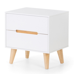 Julian Bowen Alicia 2 Drawer Matt White Bedside Table - thumbnail 2