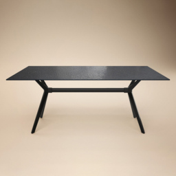 SOLACE+CO Emil Black 6 Seater Glass Dining Table - thumbnail 2