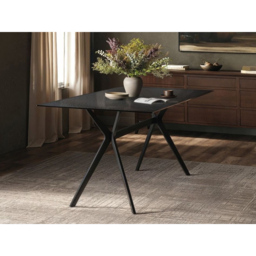 SOLACE+CO Emil Black 6 Seater Glass Dining Table - thumbnail 4