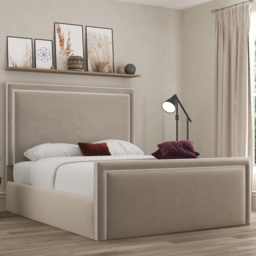 DS Living Verona Bistra Beige King Size Piping Bed Frame