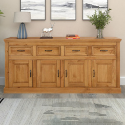 Loft24 Selma 4 Door 4 Drawer Solid Pine Wood Sideboard