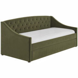 Flair Aurora Khaki Green 3 Seater Velvet Daybed - thumbnail 2