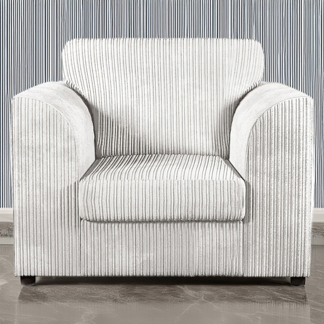 Luxor Silver Jumbo Cord Armchair - image 1