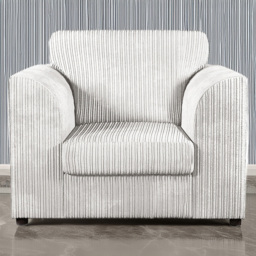 Luxor Silver Jumbo Cord Armchair