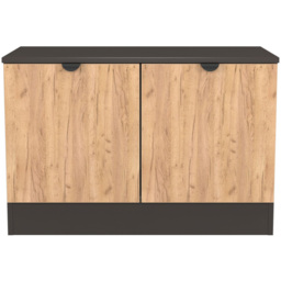 Crowndale Bora 2 Door Gold Craft Oak and Graphite Compact Storage Unit Ready Assembled - thumbnail 2