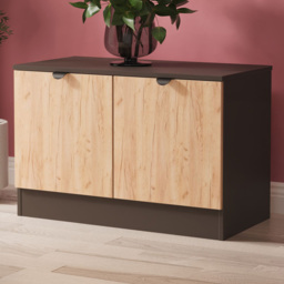 Crowndale Bora 2 Door Gold Craft Oak and Graphite Compact Storage Unit Ready Assembled