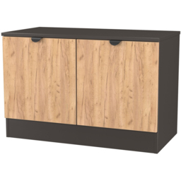 Crowndale Bora 2 Door Gold Craft Oak and Graphite Compact Storage Unit Ready Assembled - thumbnail 4