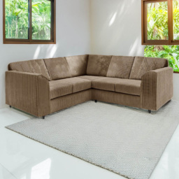 Luxor 5 Seater Coffee Jumbo Cord L Shaped Corner Sofa with Full Back