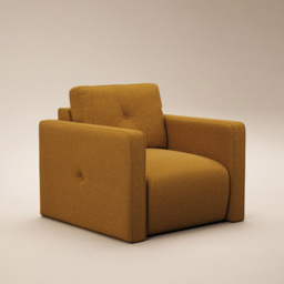 SOLACE+CO Wilfie Mustard Chenille Armchair - thumbnail 2