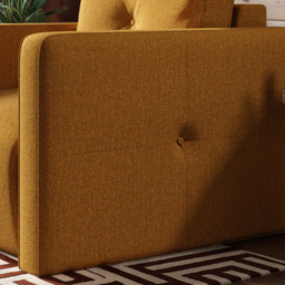 SOLACE+CO Wilfie Mustard Chenille Armchair - thumbnail 4