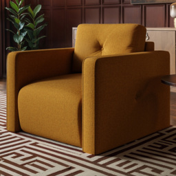 SOLACE+CO Wilfie Mustard Chenille Armchair