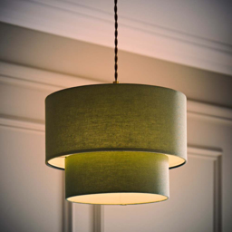 ValueLights Jodie Sage Linen 2 Tier Drum Shade - thumbnail 2