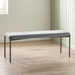 Julian Bowen Leonie 2 Seater Grey Velvet Dining Bench