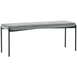 Julian Bowen Leonie 2 Seater Grey Velvet Dining Bench - thumbnail 2