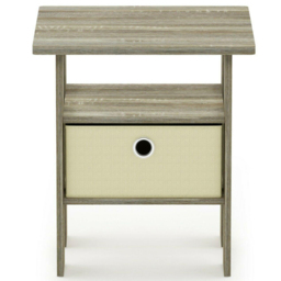 Walplus Andrey Single Drawer Single Shelf Sonoma Oak and Ivory End Table - thumbnail 3