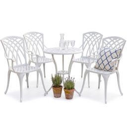 Centurion Oshowa White 4 Seater Cast Aluminium Garden Bistro Set - thumbnail 2