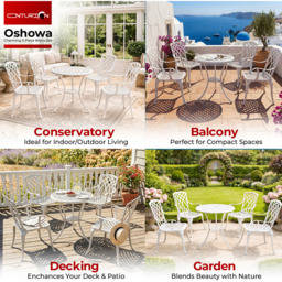 Centurion Oshowa White 4 Seater Cast Aluminium Garden Bistro Set - thumbnail 4
