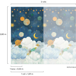Grandeco Dudley Nursery 3 Lane Wall Mural - thumbnail 4