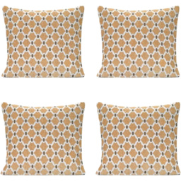 Alan Symonds Berkeley Chenille Gold Geometric Cushion with Polyester Filled Pad 45 x 45cm 4 Pack