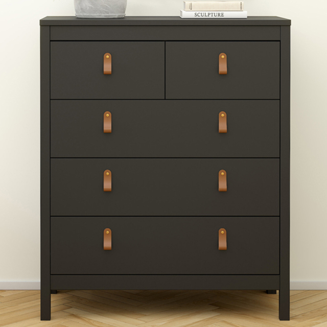 Florence Barcelona 5 Drawer Matt Black Chest of Drawers - image 1