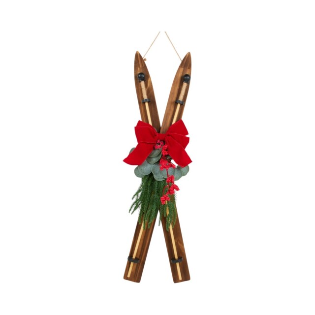 Santa's Chalet Floristry Ski Christmas Wall Decoration - image 1