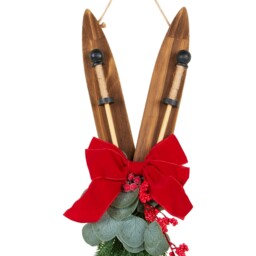 Santa's Chalet Floristry Ski Christmas Wall Decoration - thumbnail 3