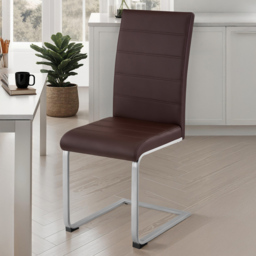 tectake Cappuccino Cantilever High Backrest Dining Chair Set of 2