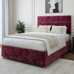 Bedmaster Double Aubergine Chenille 2 Drawer Divan Base with Milan Headboard