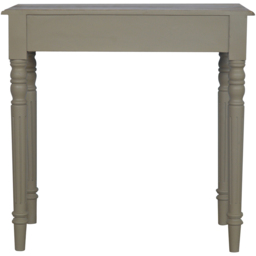 Artisan Furniture Grey Single Drawer Solid Wood Hand Painted Writing Desk - thumbnail 4