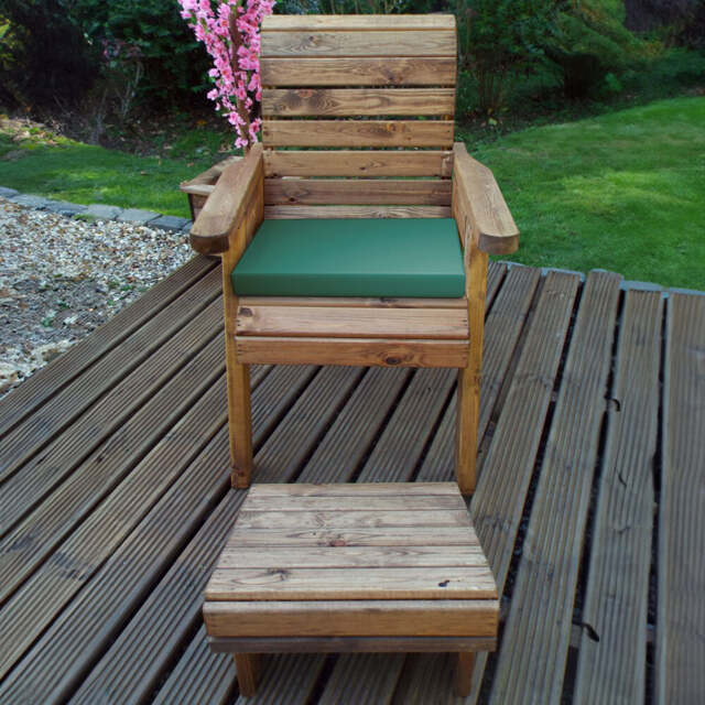 Charles Taylor Single Seater Lounger with Green Cushions - image 1