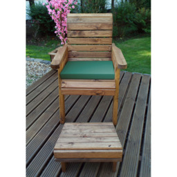 Charles Taylor Single Seater Lounger with Green Cushions - thumbnail 2