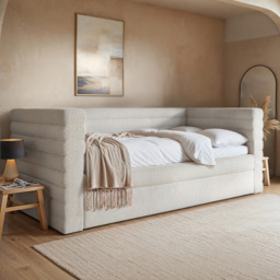 Flair Yuma Cream Boucle Single Guest Bed - thumbnail 4