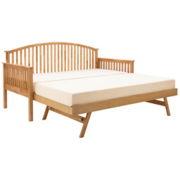 GFW Madrid Single Oak Wood Wooden Day Bed with Trundle - thumbnail 2