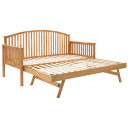 GFW Madrid Single Oak Wood Wooden Day Bed with Trundle - thumbnail 4