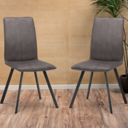Julian Bowen Monroe Charcoal Grey and Black Dining Chair Set of 2