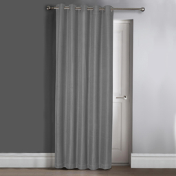 Velosso Waffle Silver Blackout Door Curtains 214 x 117cm
