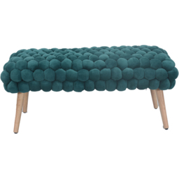 Artemis Home Cushla Dark Green Bubbly Velvet Large Footstool - thumbnail 2