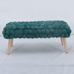 Artemis Home Cushla Dark Green Bubbly Velvet Large Footstool
