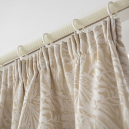 Alan Symonds Chenille Jacquard Lined Pencil Pleat Taped Top Curtains Cream 168 x 183cm - thumbnail 2