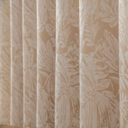 Alan Symonds Chenille Jacquard Lined Pencil Pleat Taped Top Curtains Cream 168 x 183cm - thumbnail 3
