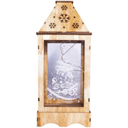 St Helens Rustic Wooden Perspex Panel LED Christmas Lantern
