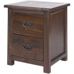 Boston 2 Drawer Dark Lacquer Bedside Table - thumbnail 2