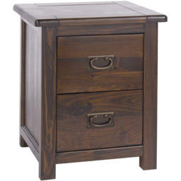 Boston 2 Drawer Dark Lacquer Bedside Table - thumbnail 3