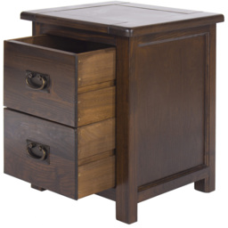 Boston 2 Drawer Dark Lacquer Bedside Table - thumbnail 4
